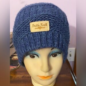 Denim Blue Knit Winter Hat